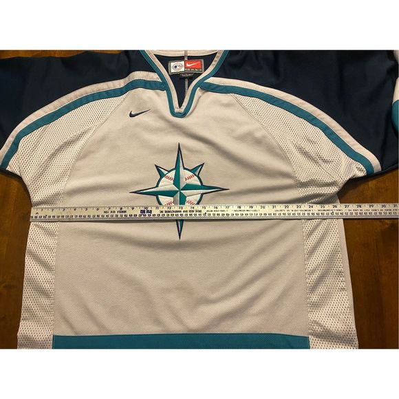 Seattle Mariners Vintage 2000s Y2K Nike Mesh Pullover MLB Baseball Hockey Jersey - Picture 3 of 6